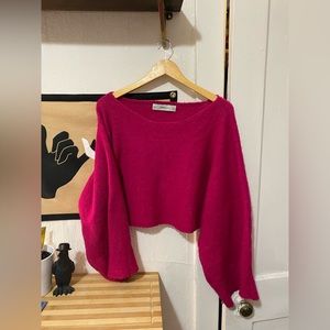 SOLD | Hot pink loose cropped sweater- Zara Knit